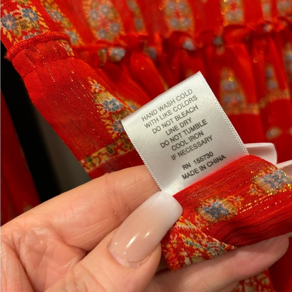 Rose + Olive Semi-Sheer Bohemian Blouse - Picture 4 of 6